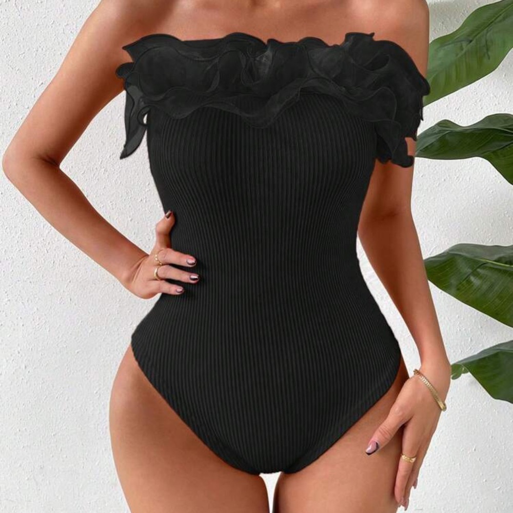 ‼️NEW‼️ Ruffle Trim Tube Bodysuit